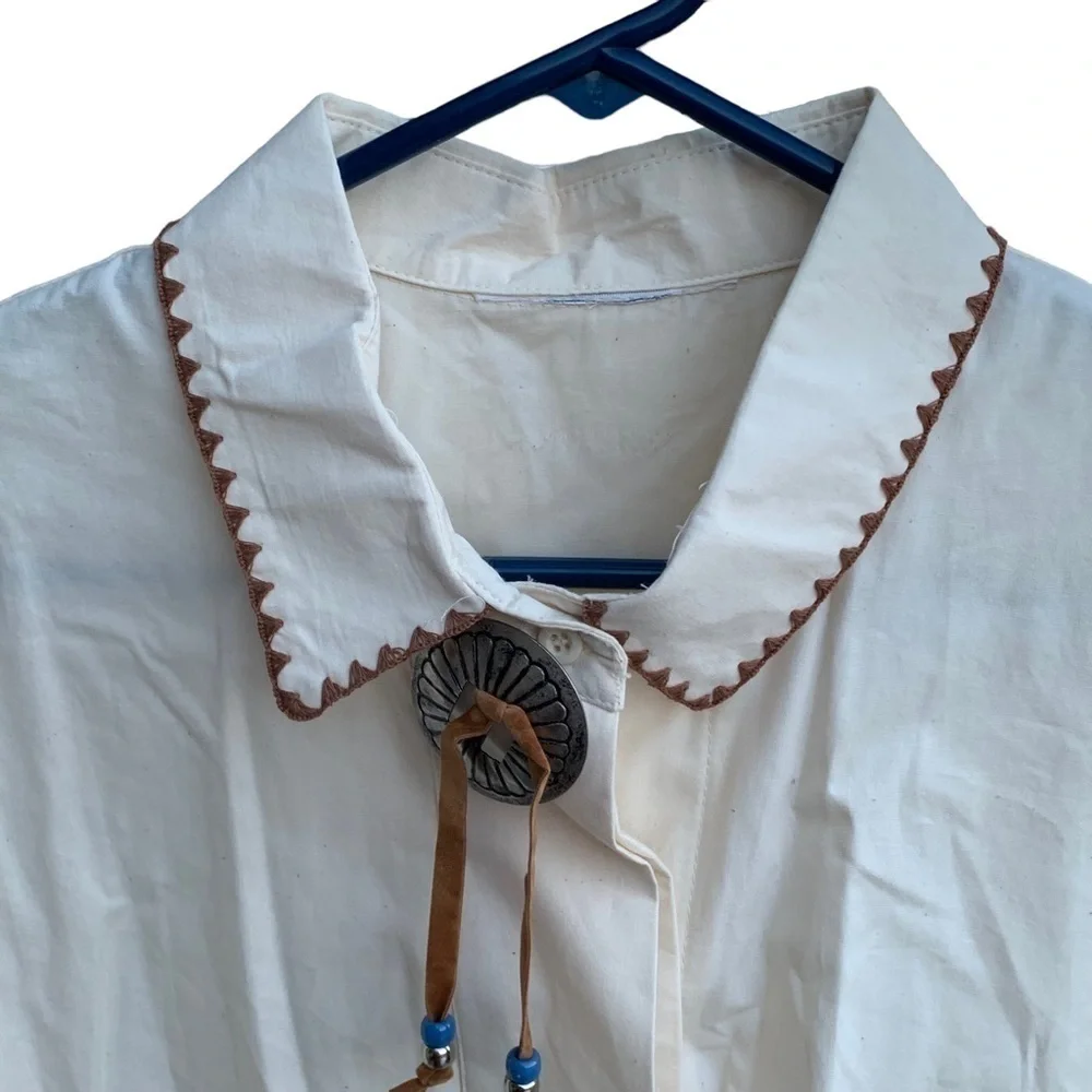 Vintage Western Cowboy Shirt Womens Rockabilly Coastal Cowgirl - Picture 2 of 6